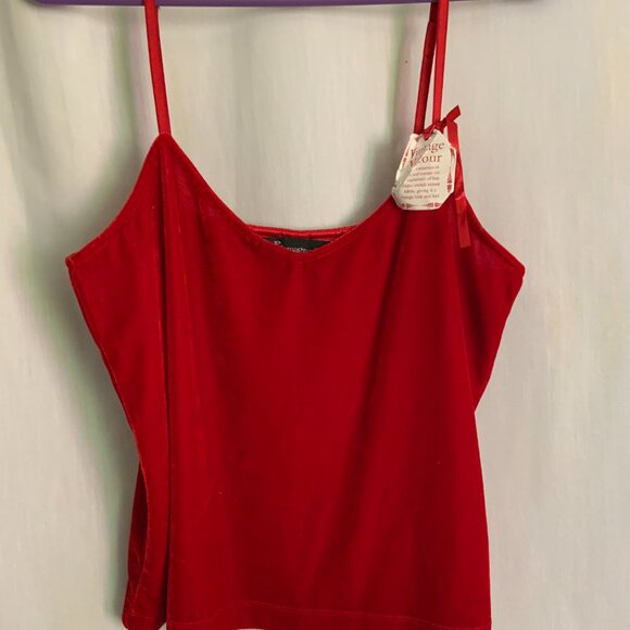 Pajamagram Red Vintage Velour Tank Top Woman's MD - Picture 5 of 5
